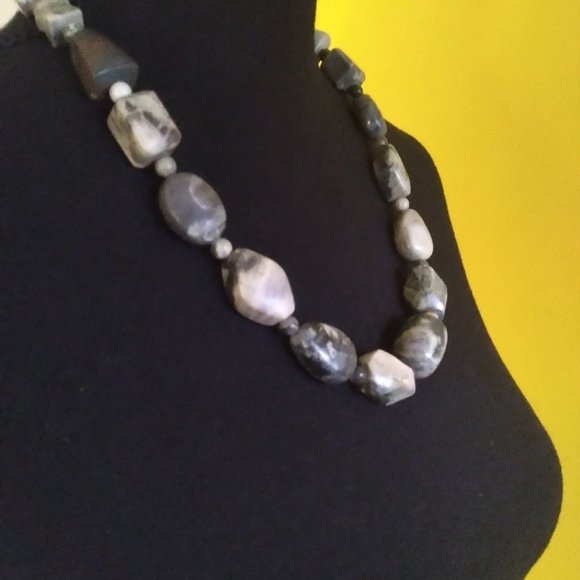 ❤️🎁Jay King Mine Finds Grey/Green/Brown Jasper Necklace 21" w/ 3" 925 Extender - Picture 5 of 12